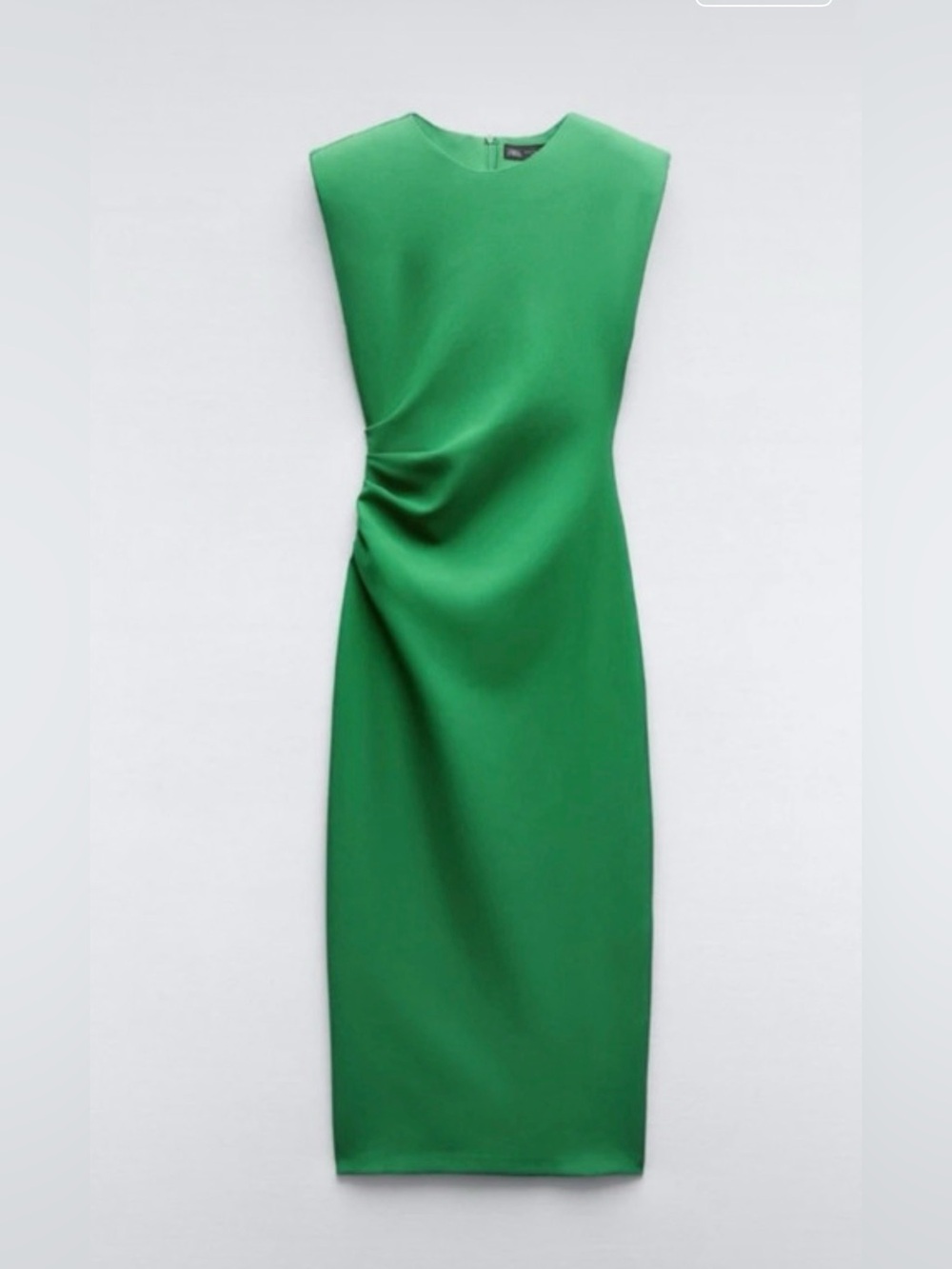 Zara Emerald Green Midi Sheath Dress w stretch $89 retail